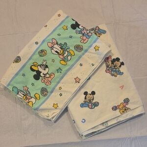 Dundee Vintage Baby Mickey and Friends Receiving Swaddling Blankets Lot‎ of 2